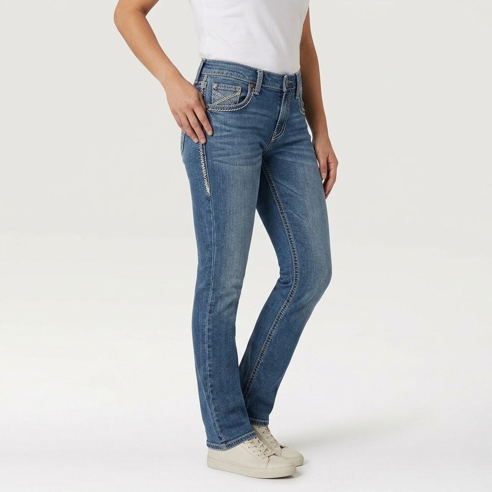 Wrangler 20X Blue Straight Stretch Jeans Women Size 12